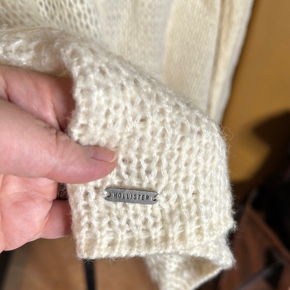 Hollister Women's Cream Open-Knit Sweater Wool Blend Size Small - Picture 6 of 6